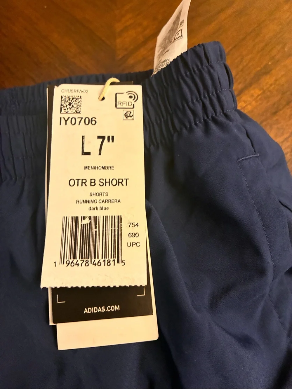 Adidas Men's Own The Run Shorts, Dark Blue, Large 7 Inch Inseam New